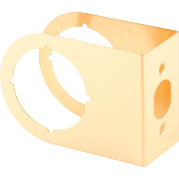 Brass Lock and Door Reinforcement Plate for 1-3/8 In. Thick Doors, Brass Finish Single Pack